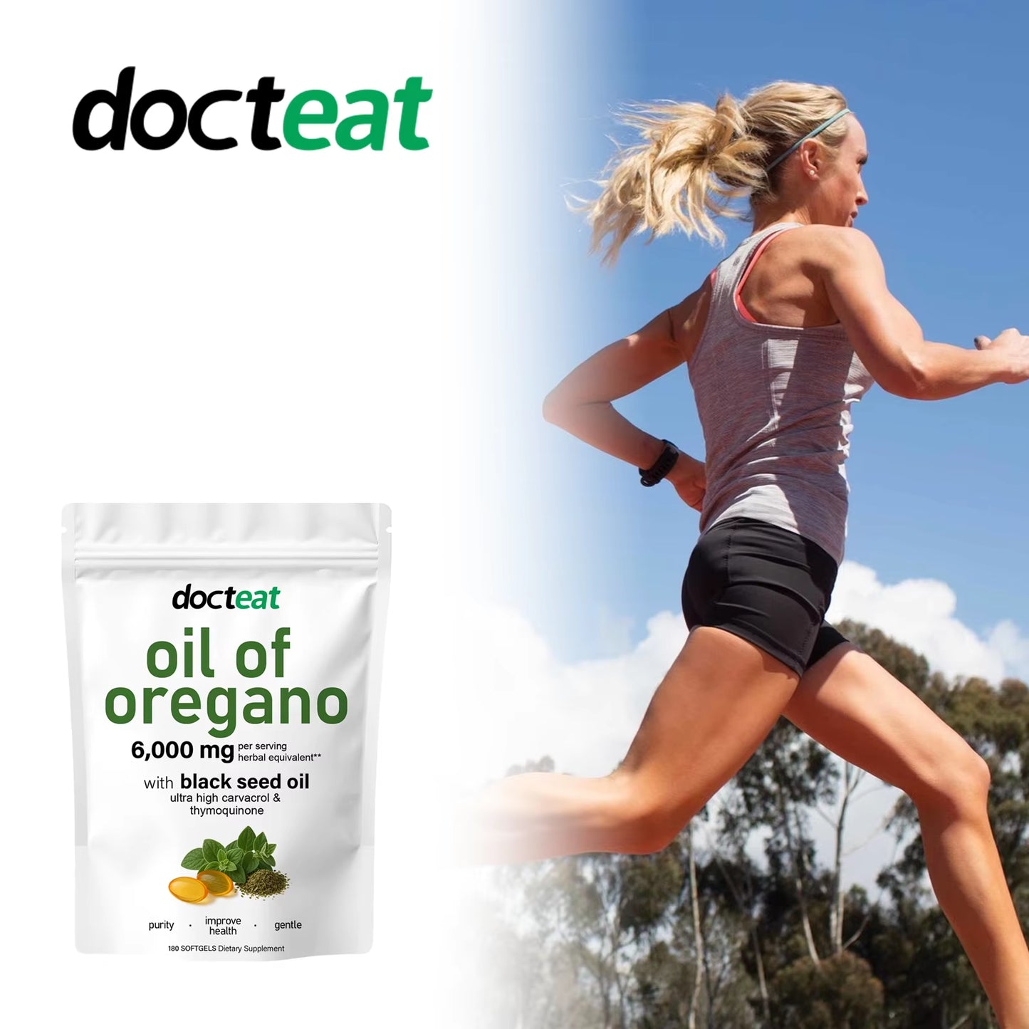 Oregano Oil Softgels for Daily Wellness Support, 180 Count Plant-Based Capsules with Natural Carvacrol, Family Immune Defense Su